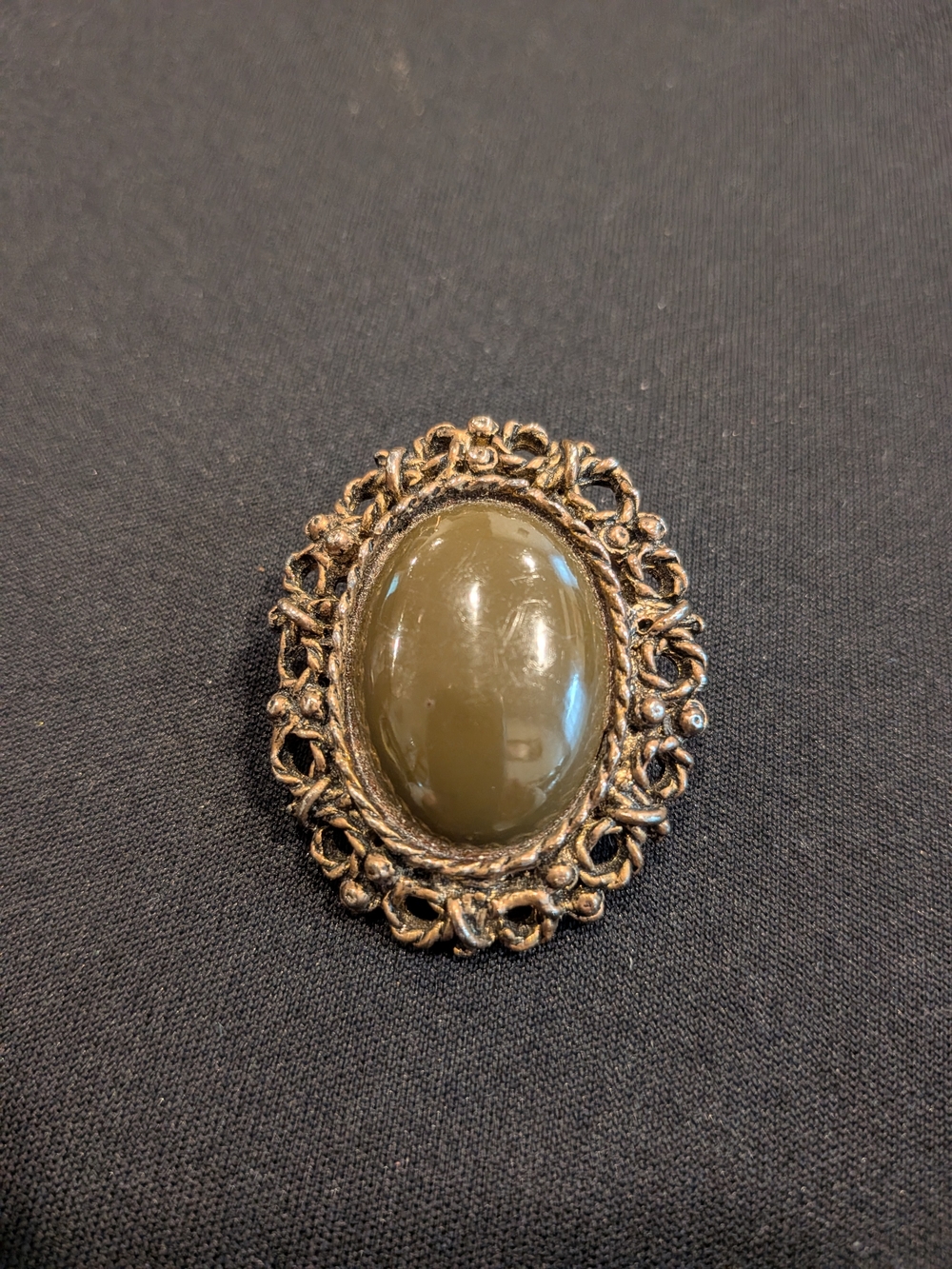 Vintage 1950s Labradorite Cabochon Brooch